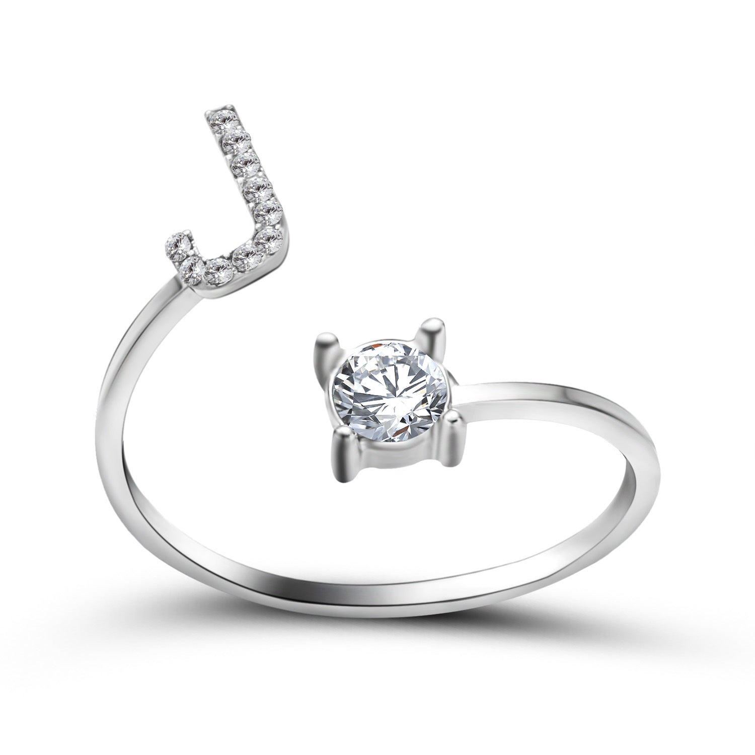 Anillo ajustable de nuevo diseño con 26 letras iniciales, joyería de moda para mujer, joyería simple y elegante