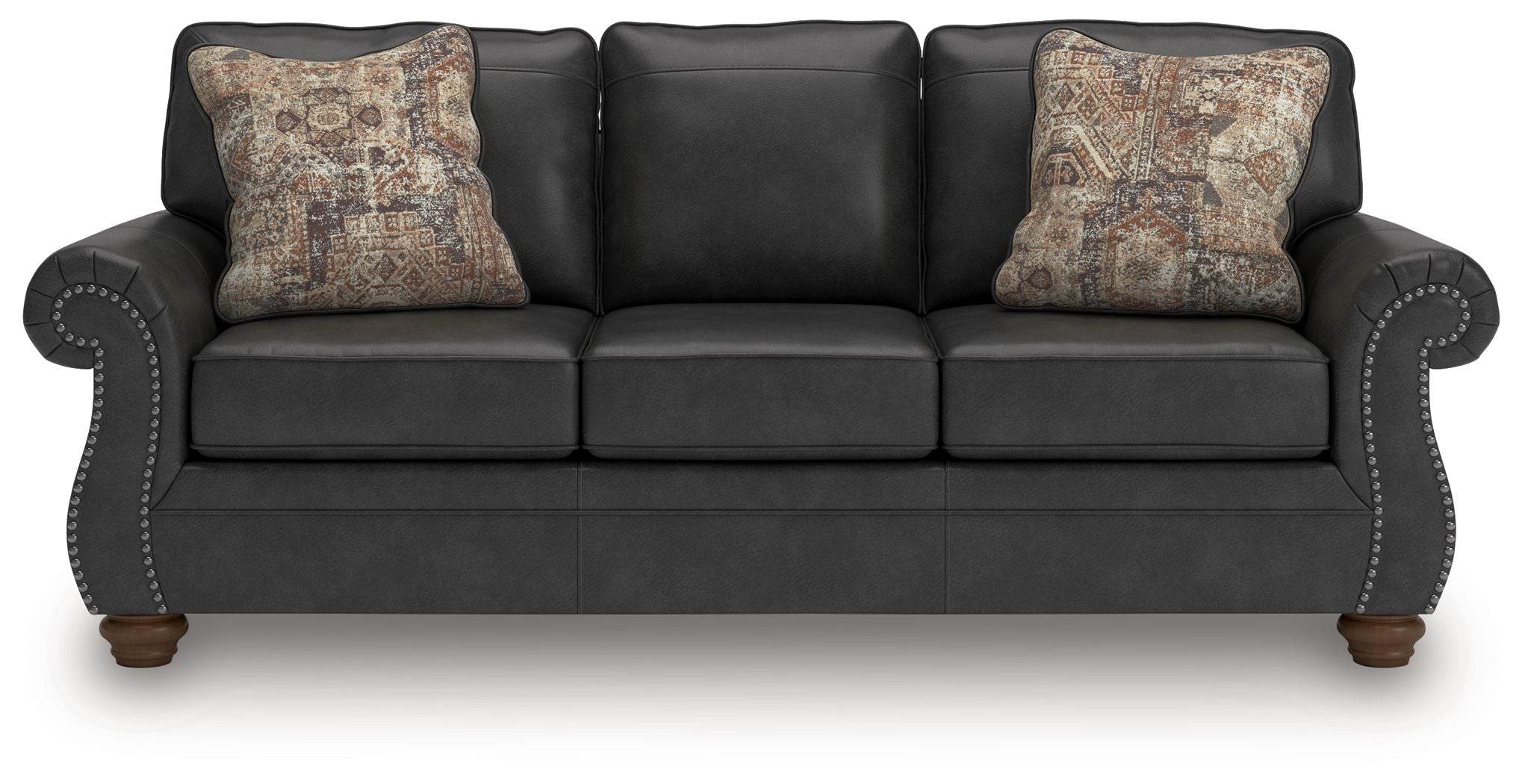 Signature Design by Ashley Signature Chasemore Sofa Traditional Roll Arm Faux Leather Sofabed-2