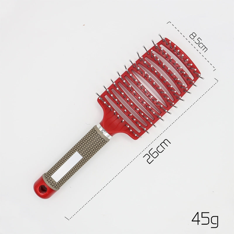 Cepillo para el cabello antinudos Brushy, desenredante para mujer, cerdas de nailon, masajeador de cuero cabelludo, peine para el cabello