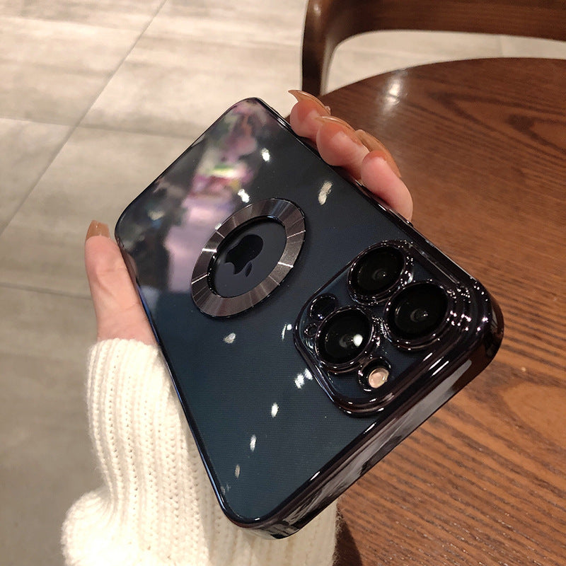 Funda de teléfono con protector de cámara. Funda de teléfono con electrochapado avanzado integrado con protector de lente para iPhone 12 13promax Simple 11 Suave