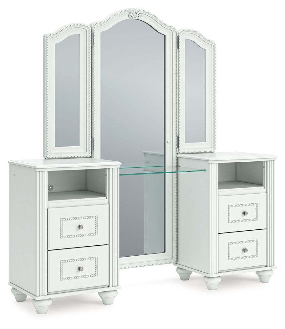 Kozlani - Vanity With Mirror - White-0