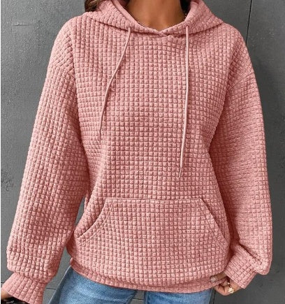 Pull ample et décontracté à manches longues de couleur unie pour femme