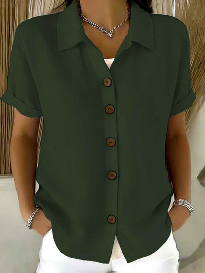 Chemise à manches longues et col à revers pour femme