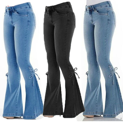 Jeans femme taille mi-haute en denim stretch
