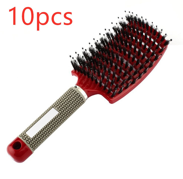 Cepillo para el cabello antinudos Brushy, desenredante para mujer, cerdas de nailon, masajeador de cuero cabelludo, peine para el cabello