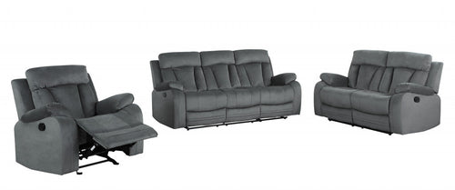 Modern Grey Fabric Sofa Set