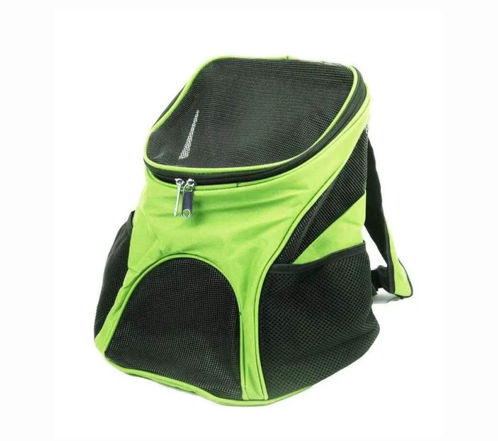 Premium Breathable Pets Travel Backpack Carrier by AdTec in lime green with black mesh panels