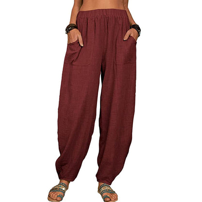 Women's Clothes Casual Pants Amazon Wish Loose Cotton And Linen Casual Pants Home Harem Trousers