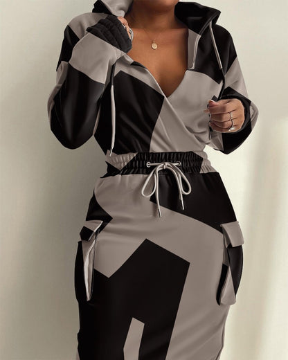 Robe Imprimée à Poches Latérales pour Femme