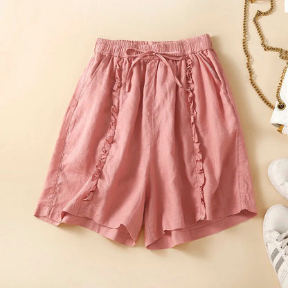 Summer Casual Wide-leg Plus-size Shorts For Women