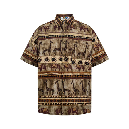 Camisa de manga corta con estampado de elefantes
