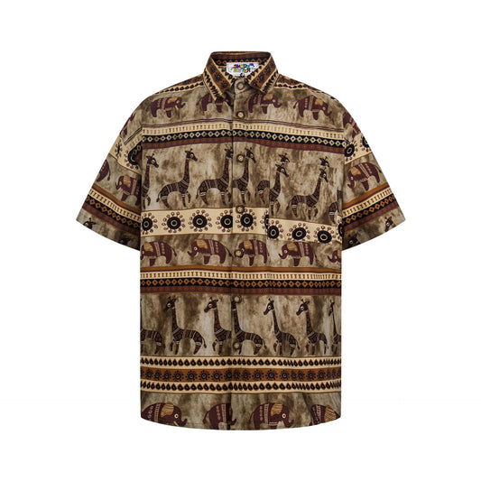 Elephant printed short sleeved shirt