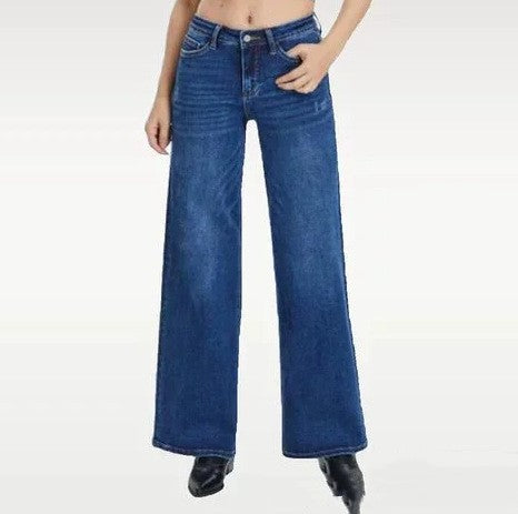 Jean droit en jean coupe ample pour femme