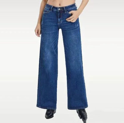 Womens Straight-leg Loose-fit Denim Jeans