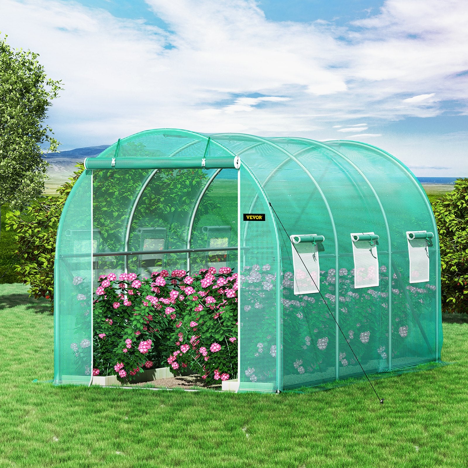 Walk-in Tunnel Greenhouse, 12 X 7 X 7 Ft Portable Plant Hot House