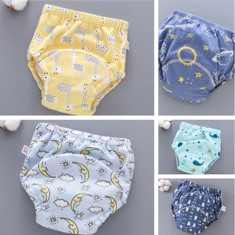 Pantalones de entrenamiento lavables para bebé, cubierta de pañal de gasa de 6 capas