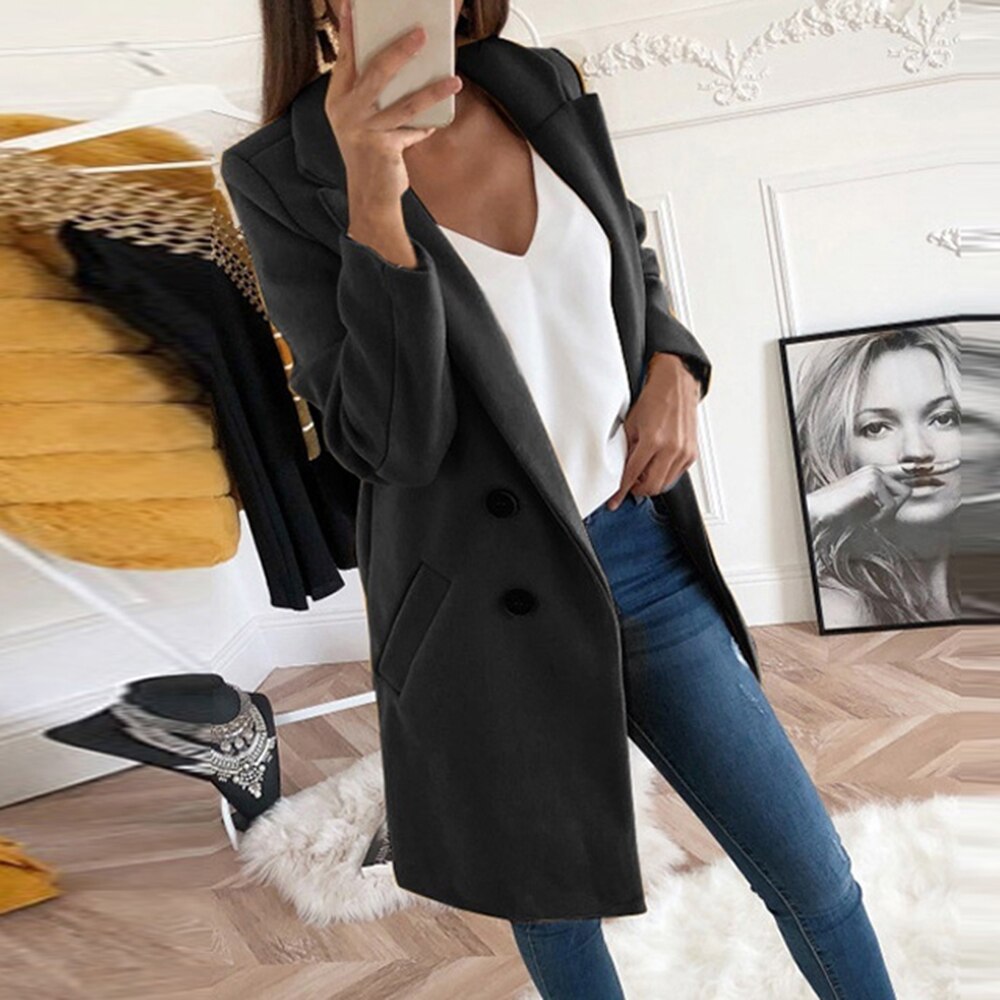 Manteau en laine mi-long