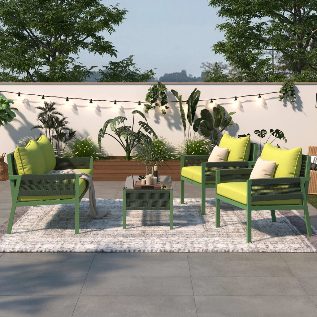 Outdoor Furniture with Tempered Glass Table by eprolo