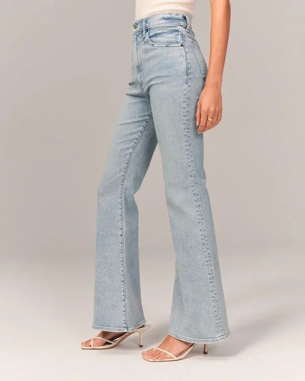 Jeans décontracté femme de couleur unie