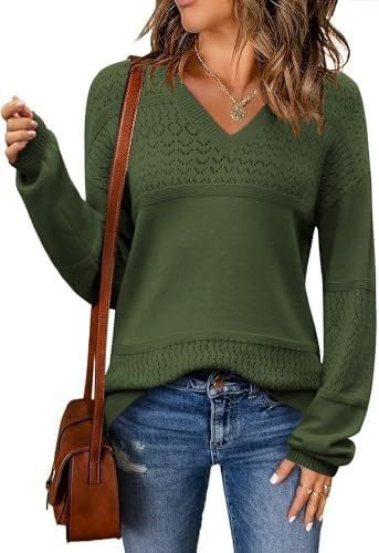 Pull en maille côtelée col V ajouré