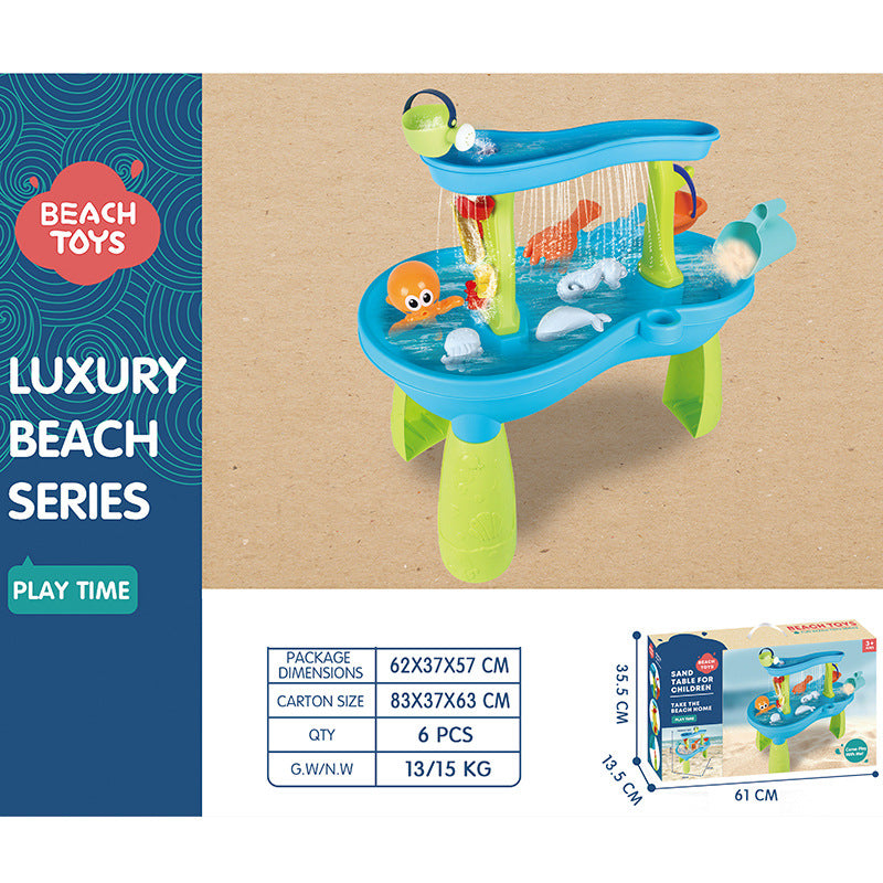 Mesa de playa para niños, traje de juguete de jardín con piscina de cuatro capas