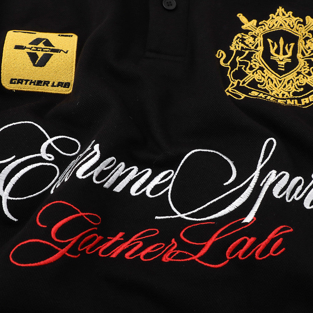 T-shirt à manches courtes brodé lettre emblème