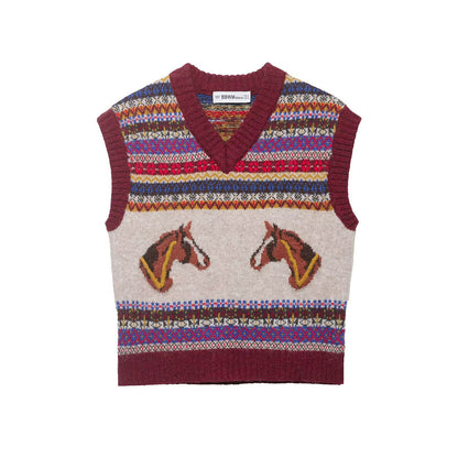 Chaleco de punto jacquard para mujer