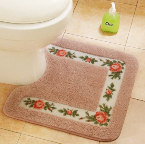 Shower Pad Mat Rug Bathroom Mats Set Coral Velvet Soft Toilet Carpet by eprolo