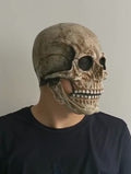 Máscara de calavera completa con mandíbula móvil, máscara de calavera de esqueleto 3D, máscara de horror para adultos, disfraz de cosplay
