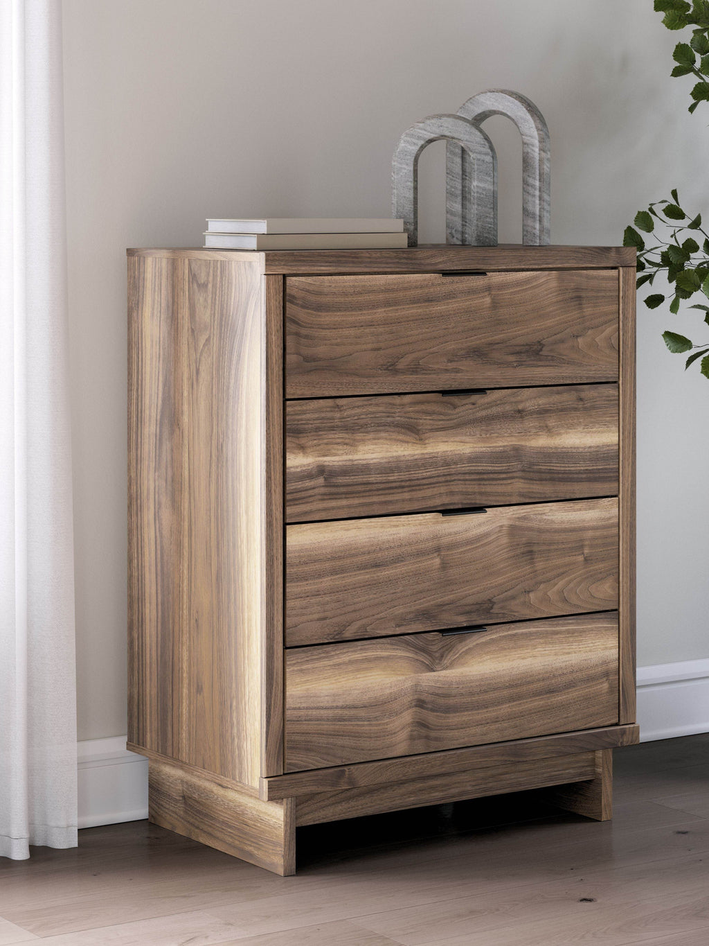 Signature Design by Ashley Chirason Brown Four Drawer Chest Modern Vintage Style Accent Furniture-1