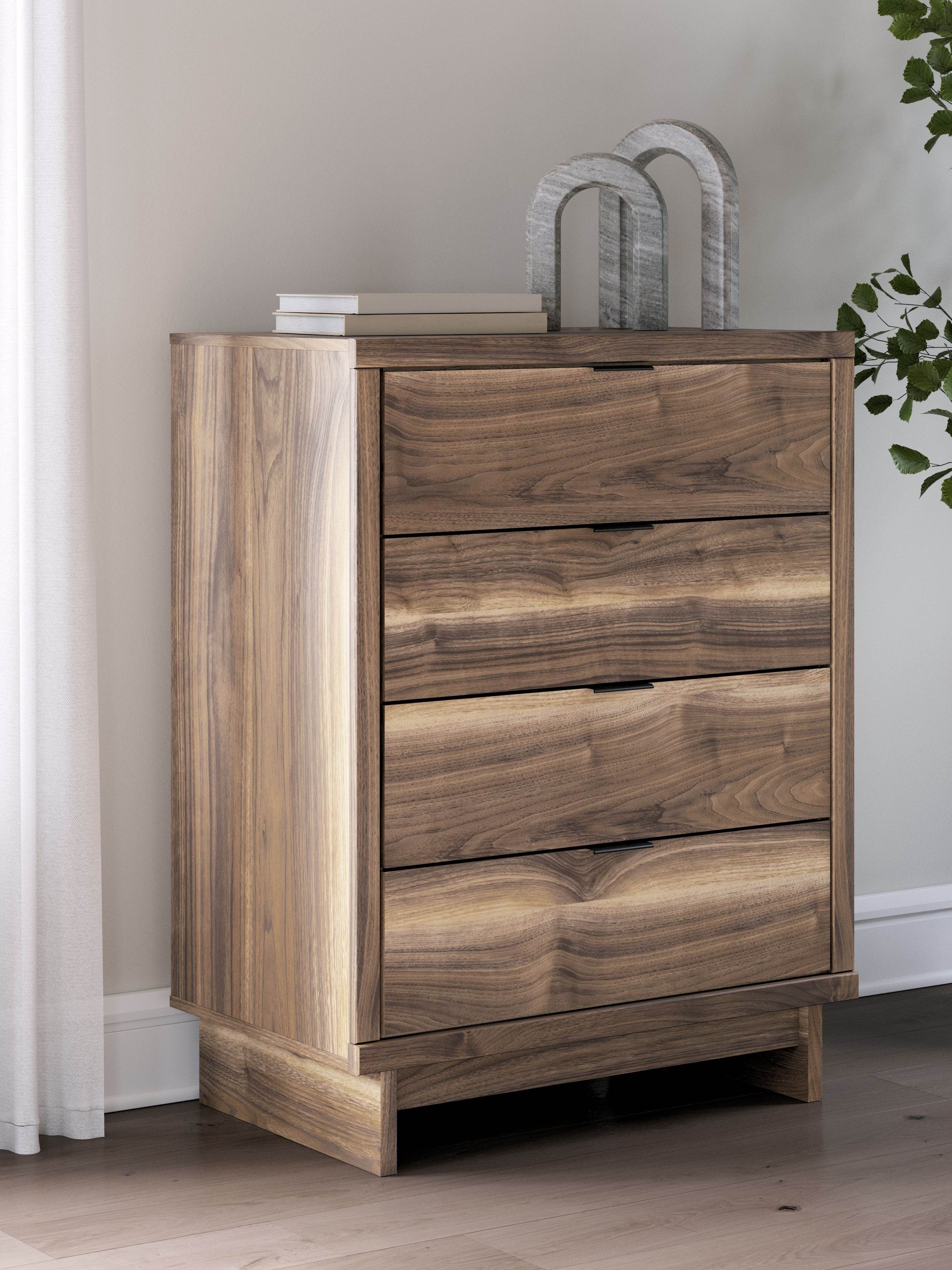 Signature Design by Ashley Chirason Brown Four Drawer Chest Modern Vintage Style Accent Furniture-1