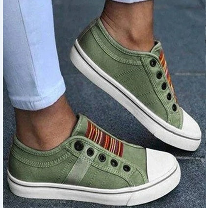 Chaussure en toile extensible à bout rond