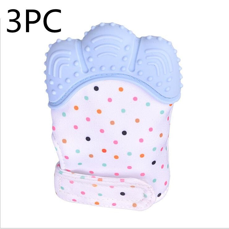 Anneau de dentition pour bébé, gants molaires en silicone anti-morsure, jouets sonores pour enfants