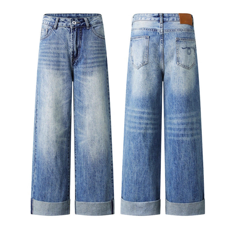 Blue washed denim jeans