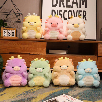 Mignonne peluche oreiller dragon cochon