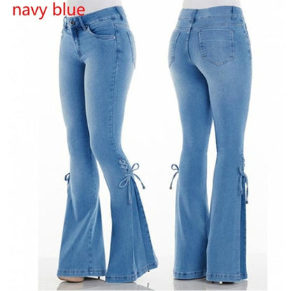 Jeans femme taille mi-haute en denim stretch