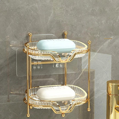 Soap box wall-mounted double-layer soap rack no punching by eprolo