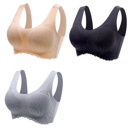 Soutien-gorge de sport en latex thaïlandais naturel 4.0 Angel Wings sans couture une pièce en dentelle pour femme sans armature