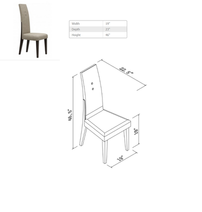 Dining table and set of 6 chairs
