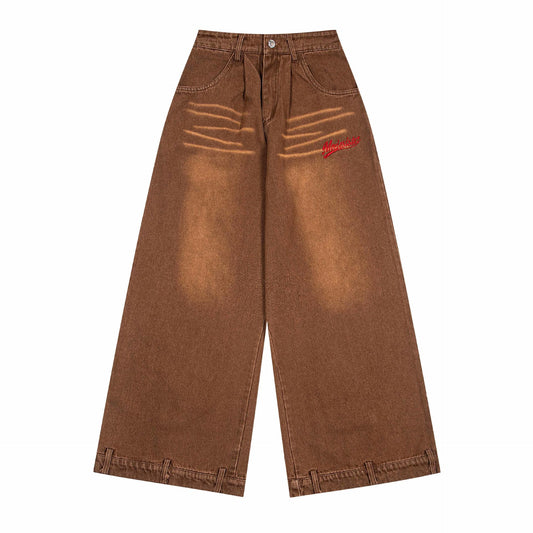 Kitty cat embroidered jeans