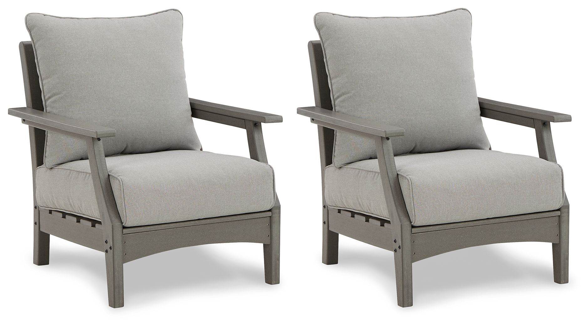 Visola - Lounge Chair w/Cushion (Set of 2) - Gray-1