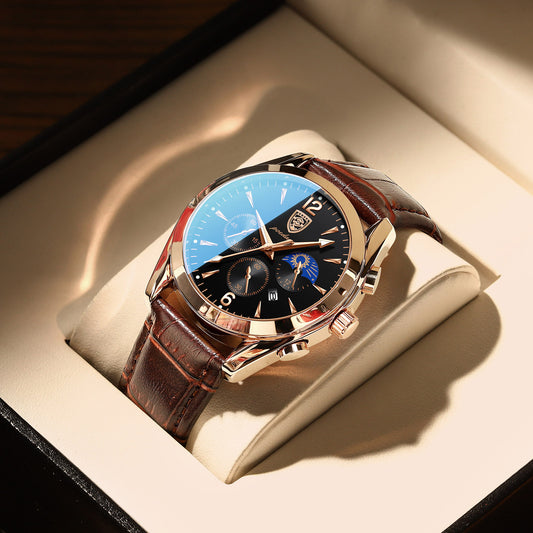 Montre à quartz étanche lumineuse pour homme avec bracelet