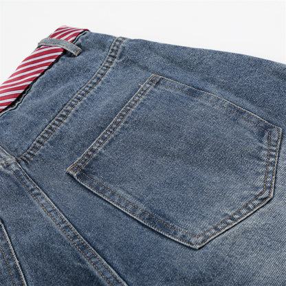 Wide leg curved knife pants