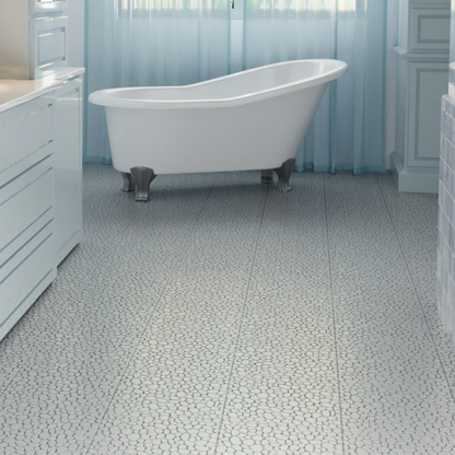 12 x 12 inch gray interlocking deck tiles, plastic waterproof pebble pattern, pack of 12 pieces by eprolo