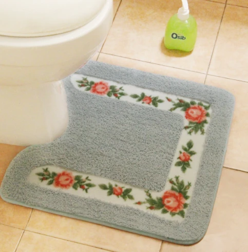 Shower Pad Mat Rug Bathroom Mats Set Coral Velvet Soft Toilet Carpet by eprolo