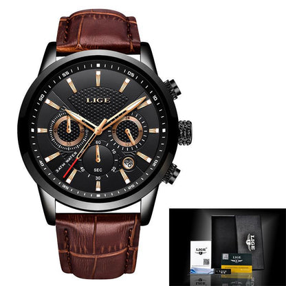 Reloj de cuarzo deportivo para hombre con correa de acero impermeable