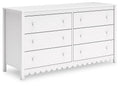 Hallityn - Six Drawer Dresser - White-0
