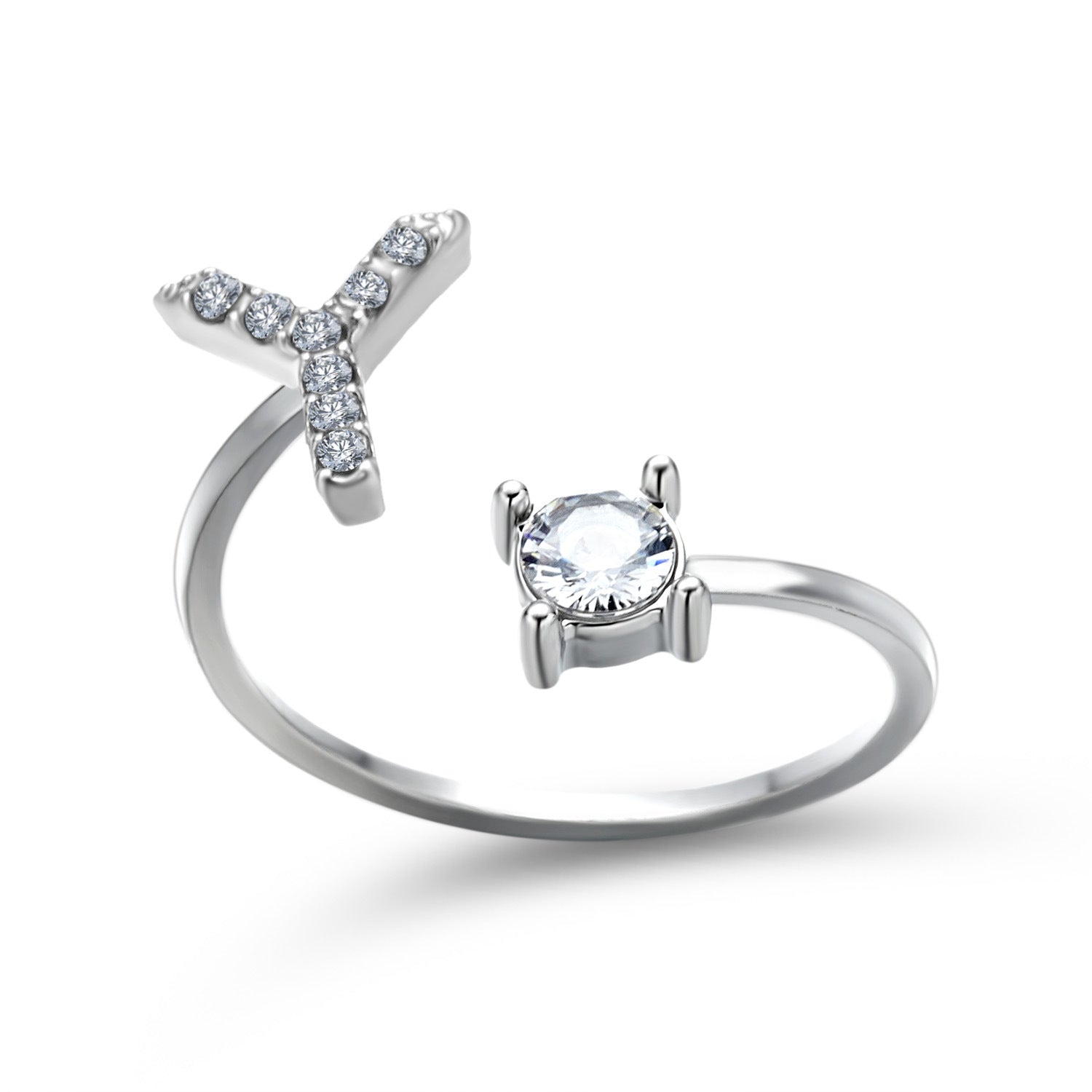 Anillo ajustable de nuevo diseño con 26 letras iniciales, joyería de moda para mujer, joyería simple y elegante