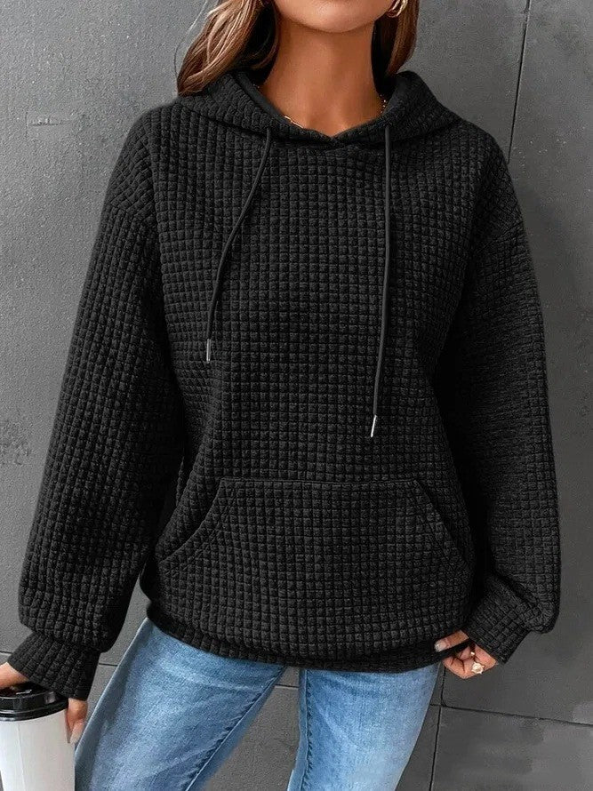 Suéter de manga larga de color liso holgado casual para mujer