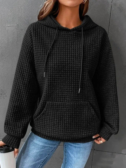 Pull ample et décontracté à manches longues de couleur unie pour femme